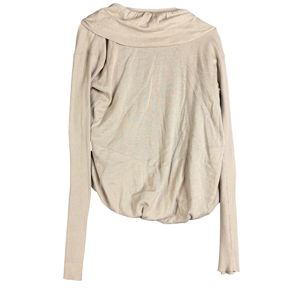 James Perse LA Bolero Shrug Knit Cardigan With Long sleeves Draped Tan Size 3 - Picture 2 of 8